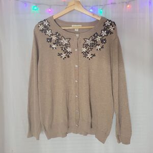 Appleseeds Petite Cardigan Sweater Womens Size PXL Cozy Knit Crewneck Fall New